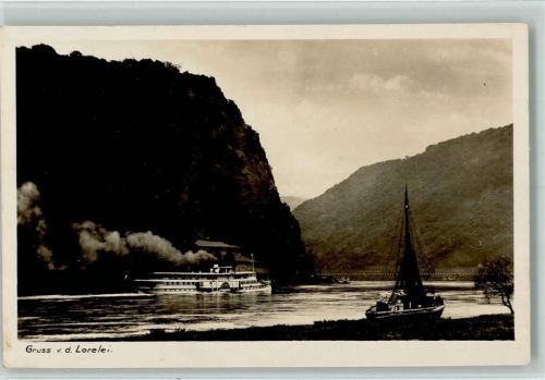 Loreley 1943 Raddampfer Segelboot