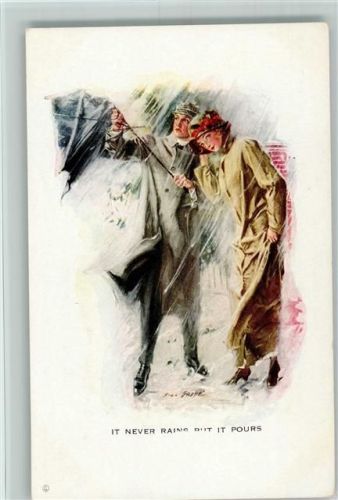 1912 Courtship Days Serie 952 AK Regenschirm