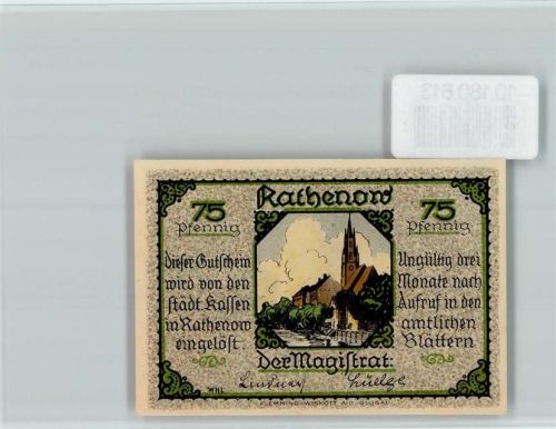 Rathenow Notgeld Dame Stielglas