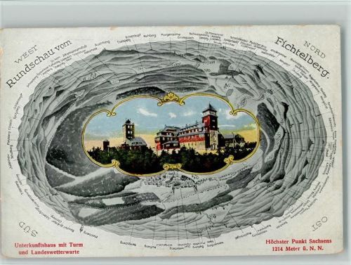Oberwiesenthal Unterkunftshaus mit Turm und Landeswetterwarte