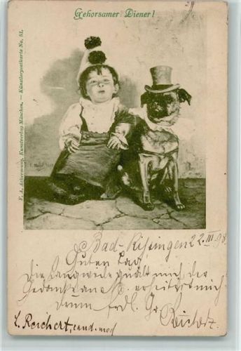 1898 Ackermann Nr. 51 - Hund und Kind AK