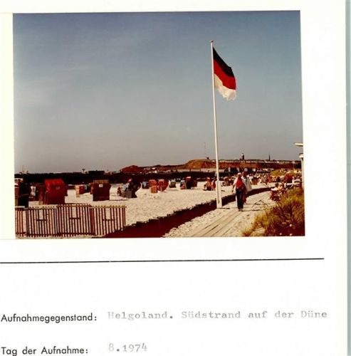 Helgoland Südstrand Düne Foto montiert auf Karton