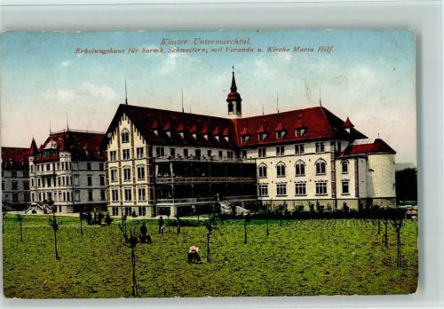Untermarchtal Kloster Erholungshaus für barmh. Schwestern mit Veranda und Kirche Maria Hilf