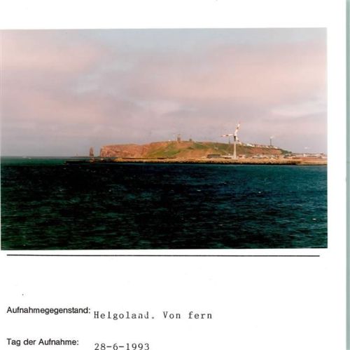 Helgoland Helgoland von fern Foto montiert auf Karton