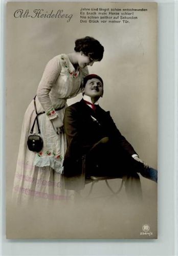 Serie 2564-2 handcoloriert, Alt Heidelberg, Studentenliebe AK Rotophot 1910 Foto AK