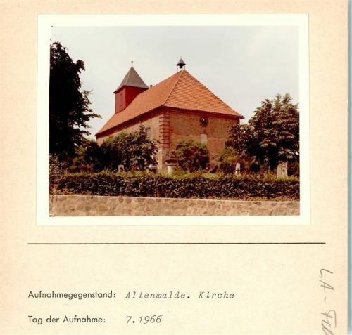 Altenwalde Kirche Foto montiert auf Karton