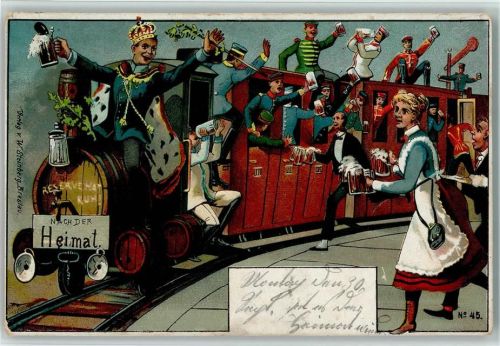 1907 Verlag SSteinberg Nr. 45 - Eisenbahn nach der Heimat AK