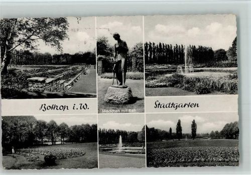 Bottrop Stadtgarten Mehrfachaufnahme Mädchen mit Reh Springbrunnen