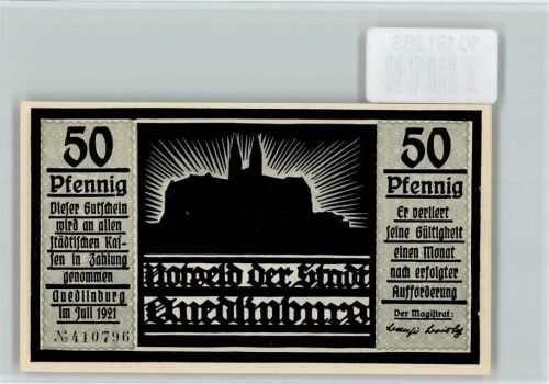 Quedlinburg Notgeld Scherenschnitt
