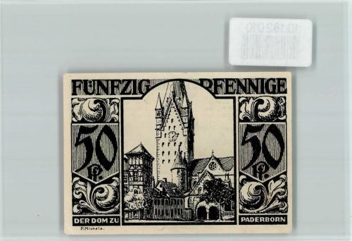 Paderborn Notgeld Dom Scherenschnitt