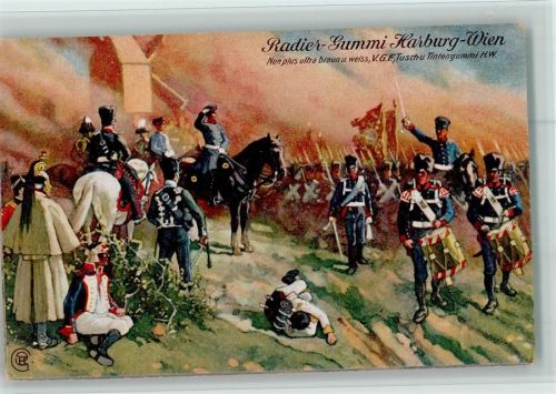 Befreiungskriege 1813/15 - Nr. 6 Genral Bülow bei Dennewitz - Werbung - Radier-Gummi Harbur-Wien