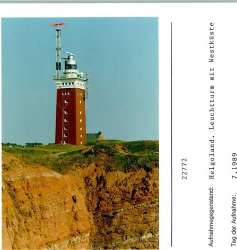 Helgoland Leuchtturm Westküste Foto montiert auf Karton