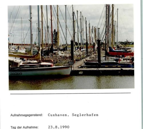 Cuxhaven Alte Segler Seglerhafen Foto montiert auf Karton