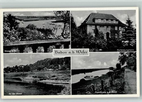 Baden Weserpartie Fortbildungsheim An der Weser Promenade an der Weser 4-Bildaufnahme