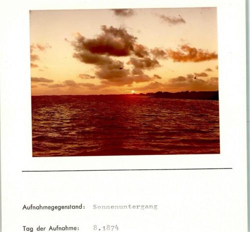 Sonnenuntergang Foto montiert auf Karton