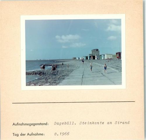 Dagebüll Steinkante am Strand Foto montiert auf Karton