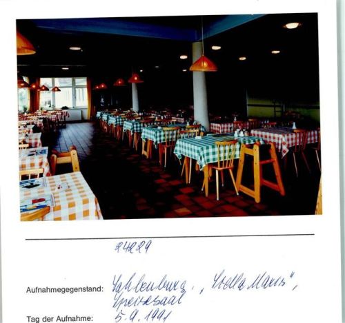 Sahlenburg Ferienerholungsheim Stella Maris Innenaufnahme Speisesaal Foto montiert auf Karton