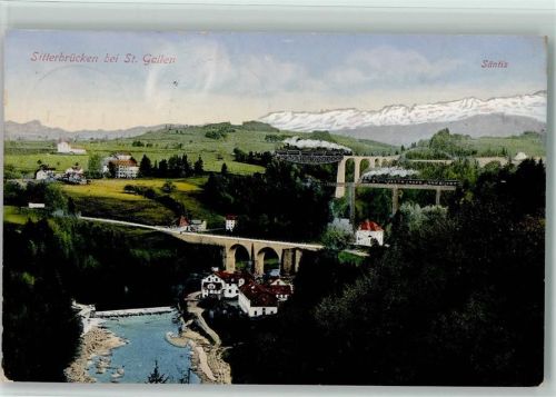 St. Gallen 1913 Sitterbrücken bei St. Gallen Säntis