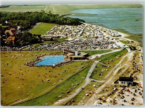 Dangast Fliegeraufnahme Schwimmbad Meerwasserquellbad Strand Campingplatz
