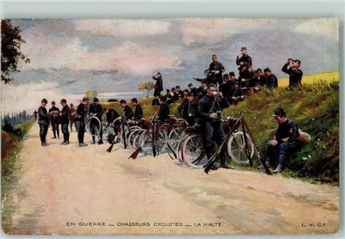 WK I Chasseurs Cyclistes - Militär mit Fahrräder