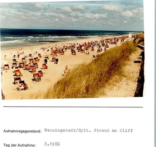 Wenningstedt Strand am Kliff Foto montiert auf Karton
