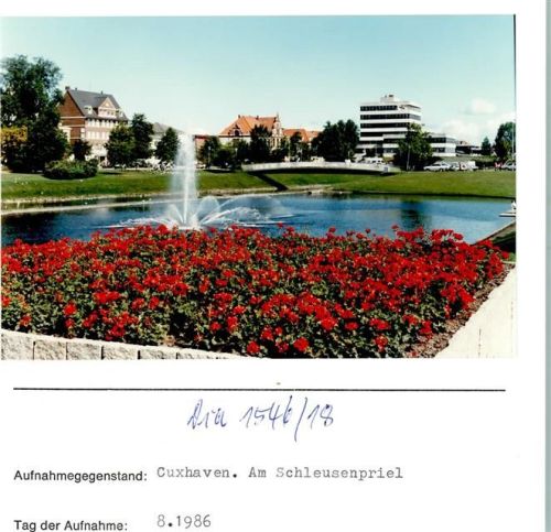 Cuxhaven Am Schleusenpriel Foto montiert auf Karton