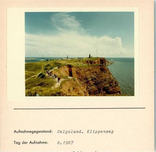 Helgoland Westküste Klippenweg Foto montiert auf Karton