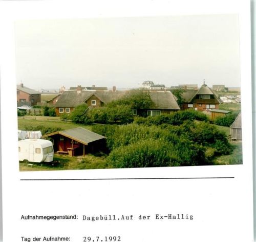 Dagebüll Auf der Ex-Hallig Foto montiert auf Karton
