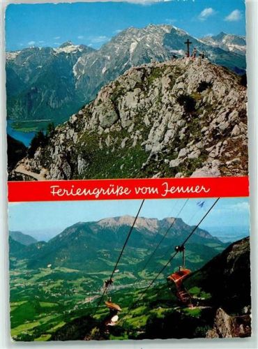 Berchtesgaden Jennergipfel mit Hundstot und Watzmann Jennerseilbahn mit Berchtesgaden und Untersberg