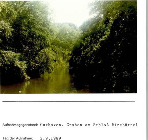 Cuxhaven Graben am Schloß Ritzebüttel Foto montiert auf Karton