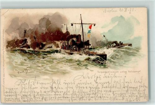 1898 Lithographie Meissner & Buch 1000 Kriegsschiffe