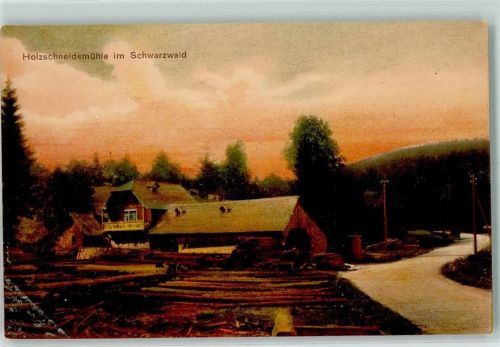1916 Holzschneidemühle im Schwarzwald AK