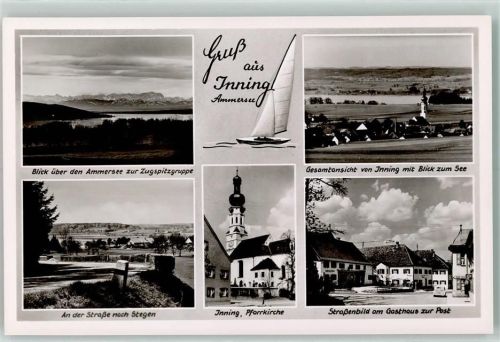 Inning Blick über den Ammersee zur Zugspitzgruppe Blick zum See An der Straße nach Stegen Pfarrkirche Straßenbild am Gasthaus zur Post