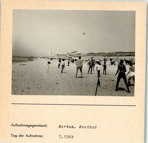 Borkum Westbad Foto montiert auf Karton