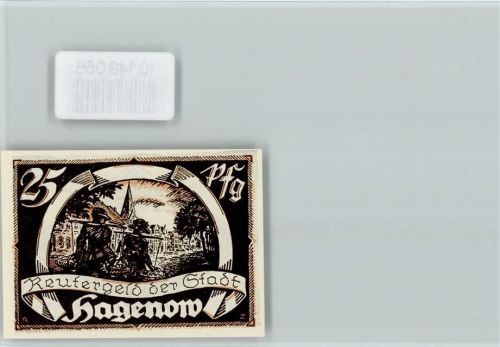 Hagenow Notgeldschein 25 Pfennig Reutergeld