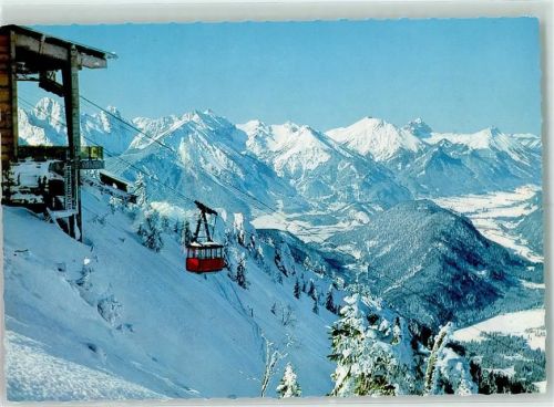 Schwangau Tegelbergbahn mit Blick auf Köllespitze Gimpel Rote Flüh Schlicke Sebenspitze Brentenjoch Vilser Kegel Roßberg Aggenstein Breitenberg Winteraufnahme