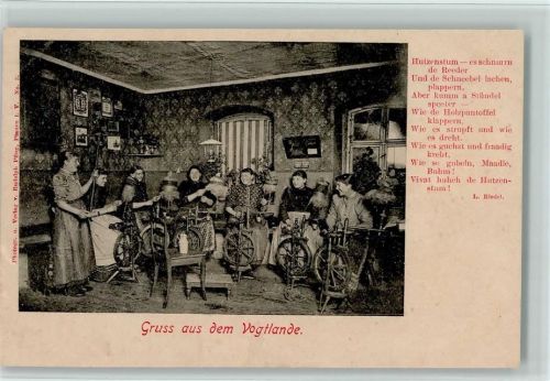 1900 Spinnstube im Vogtlande AK