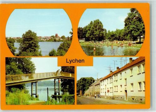 Lychen Stadtsee Strandbad am Großen Lychensee Fußgängerbrücke Fürstenberger Straße