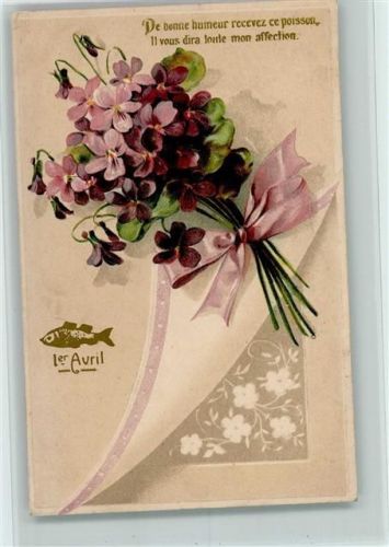 1909 Blumenstrauß- Karte wird aufgeblättert - Imitation