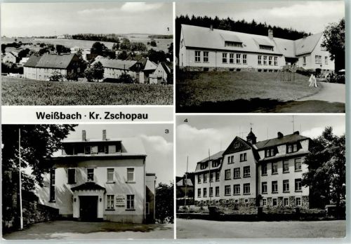 Weißbach Rückseite mit Abschürfungen bzw Kleberesten Kindergarten Adolf Hennecke Oberschule