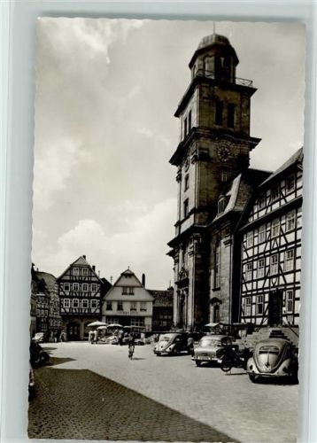 Lauterbach Marktplatz mit Stadtkirche VW-Käfer