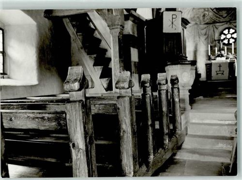 Urphar Jakobskirche 1000jährige Wehrkirche Rückseite mit Abschürfungen bzw Kleberesten