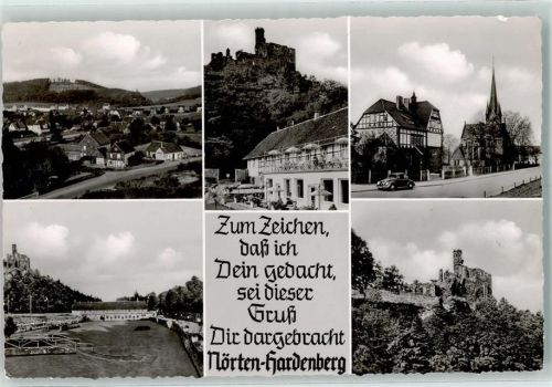 Hardenberg Burgschenke Rückseite mit Abschürfungen bzw Kleberesten