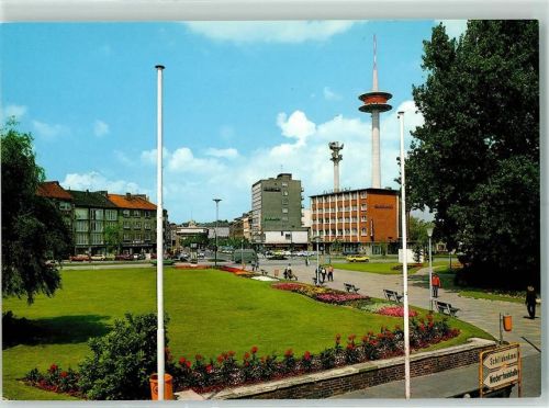 Wesel Bahnhofsvorplatz Fernmeldeturm Straßenschild Schilldenkmal u. Niederrheinhalle