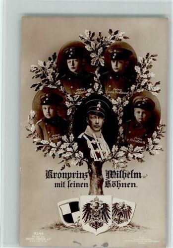 1915 mit seinen Söhnen - Wappen, Verlag Liedrsch 7346 AK