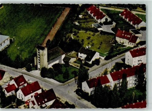 48291 W4404 Telgte Gebrauchsspuren Rückseite mit Abschürfungen und Kleberesten Fliegeraufnahme Evangel.-Luth. St. Johannis Kirche
