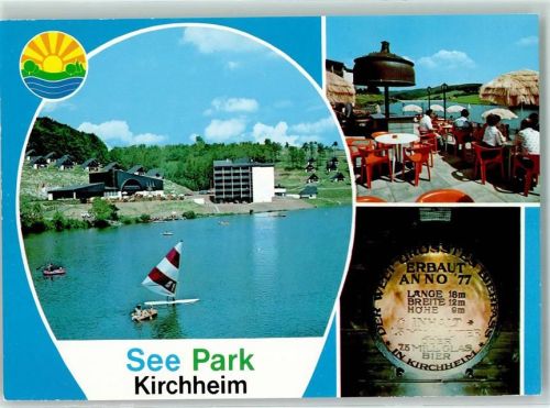 Kirchheim Rückseite mit Abschürfungen bzw Kleberesten See Park