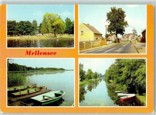 Mellensee Badestelle am Mellensee Am Nottekanal Rückseite mit Abschürfungen bzw Kleberesten