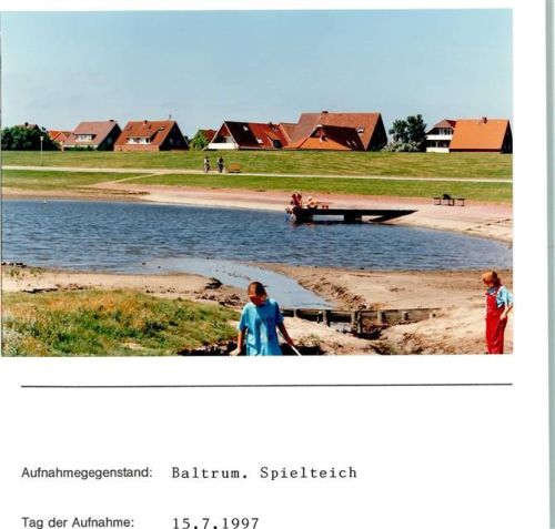 Baltrum Spielteich Foto montiert auf Karton