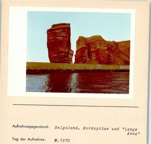 Helgoland Nordspitze und Lange Anna Foto montiert auf Karton